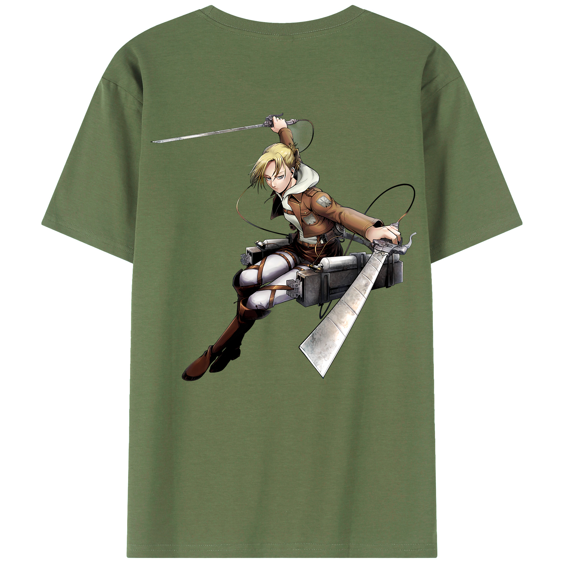（画像用） 進撃の巨人 アニ・レオンハート Attack on Titan Annie Leonhart 綿100％ メンズ半袖Tシャツ（バックプリント） 通気性